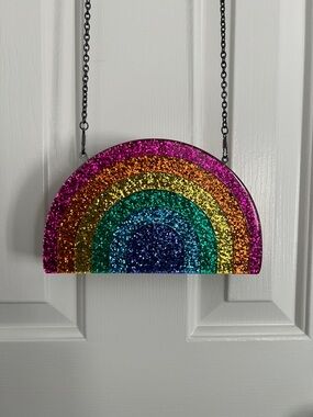 Kurt Geiger hard case clutch/cross body rainbow 🌈
